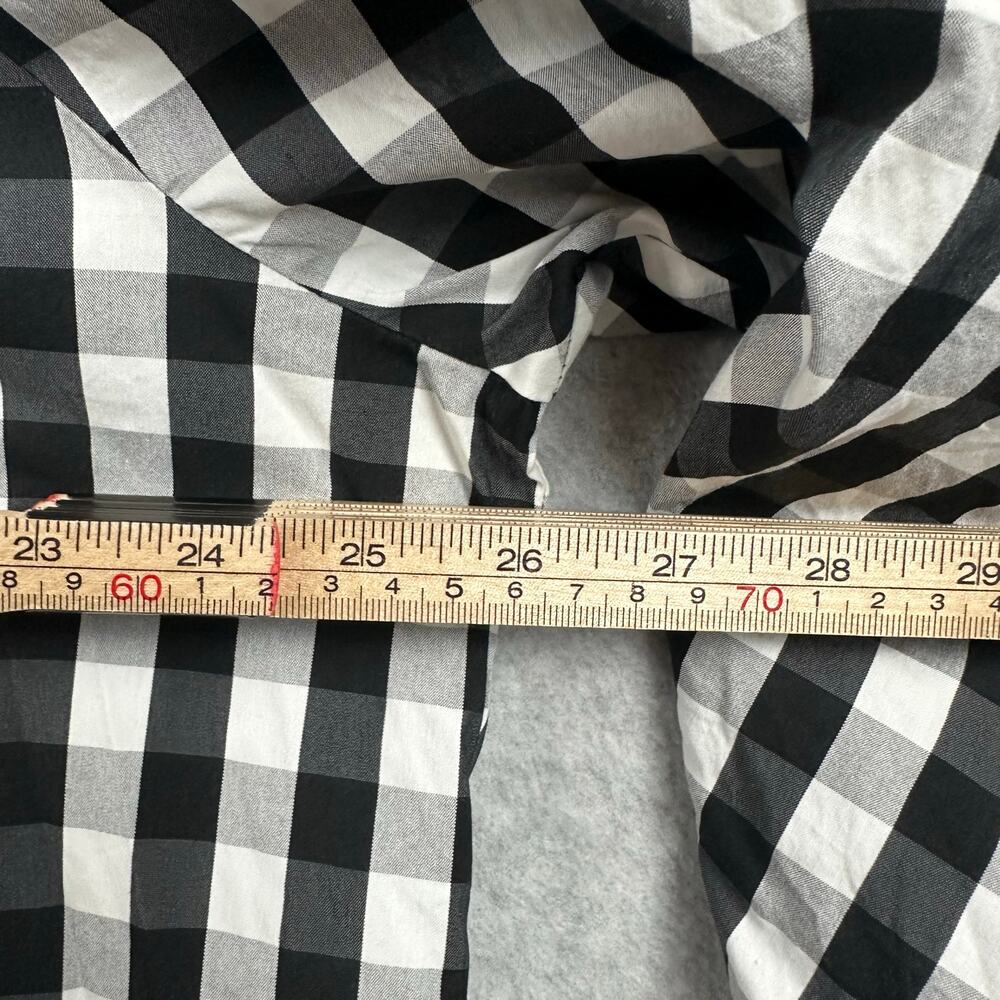 Chico's Poplin Blouse Size 4 (20/22) Black White Gingham Puff Sleeve Workwear - Picture 9 of 11